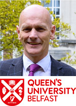 Chris Elliot with Queens University logo