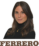 Giulia Innocenzi with Ferrero logo